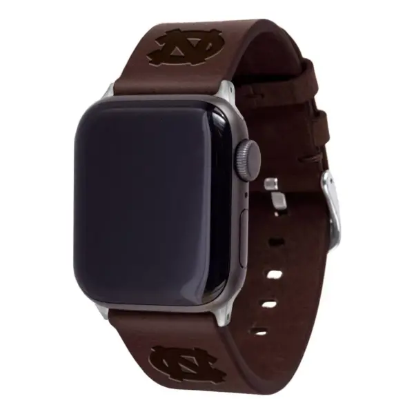 NCAA North Carolina Tar Heels Apple Watch Compatible Leather Band 42/44mm - Brown