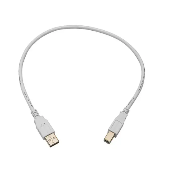 Monoprice USB 2.0 Cable - 1.5 Feet - White | USB Type-A Male to USB Type-B Male, 28/24AWG, Gold Plated