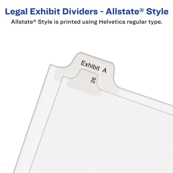 Avery Allstate-Style Legal Exhibit Side Tab Divider Title: 7 Letter White 25/Pack 82205