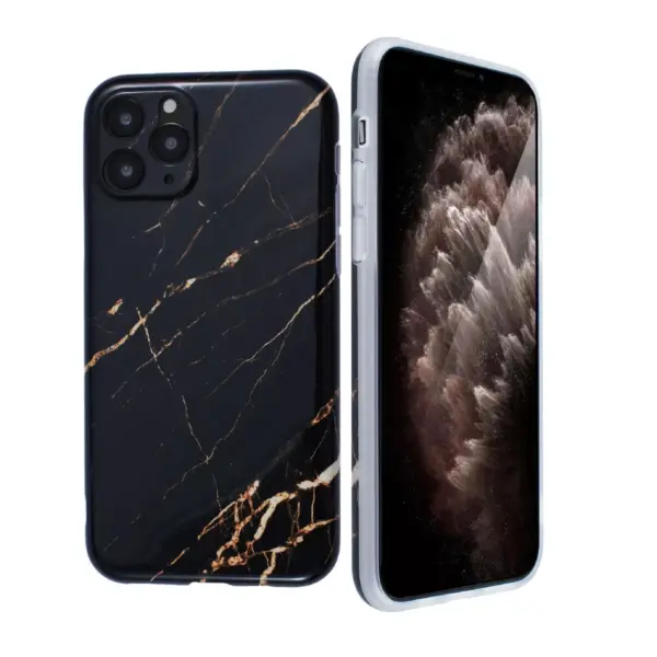 Glossy Marble Case For iPhone 11 Pro 5.8 inch (2019), Soft Flexible Slim TPU Rubber Smooth Cover, Shockproof and Anti-Scratch, Black Marble by Insten