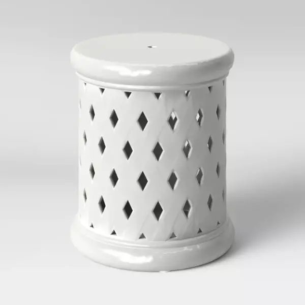 Ceramic Lattice Patio Accent Table - White - Threshold™