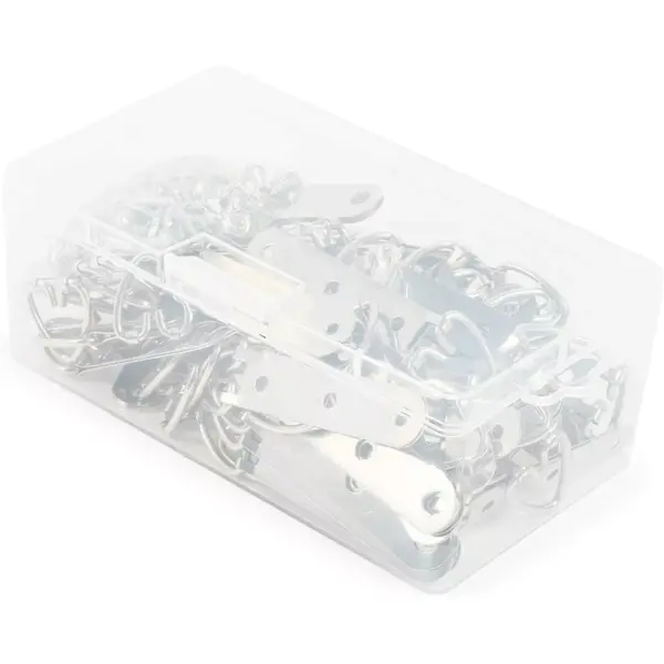 60 D Ring Picture Hangers with 180 Screws, 3 Holes (3.5 x 0.6 inch, 240 Pieces)