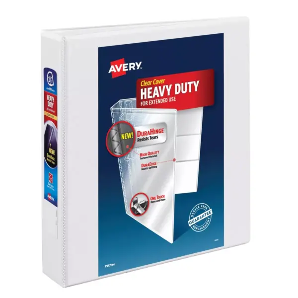 Avery 375 Sheet 1.5" Heavy-Duty Ring Binder White