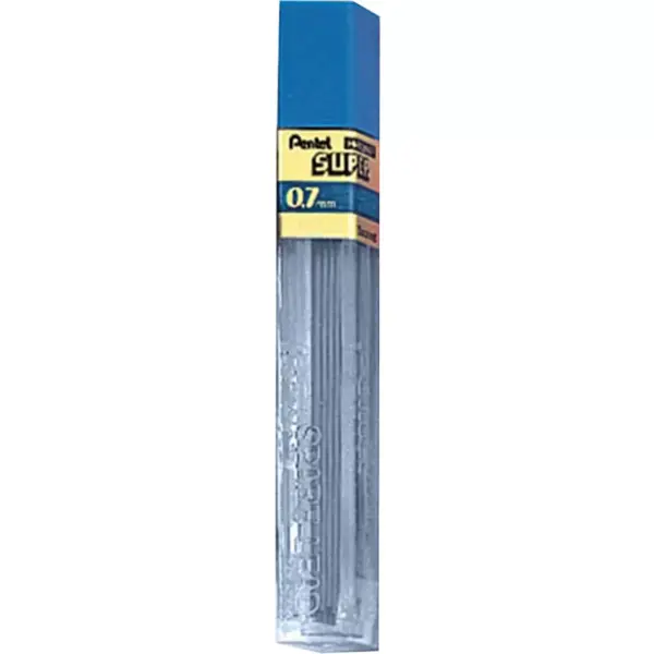 Pentel Hi-Polymer Lead 0.7 mm Medium 2H 12/PK Black 502H