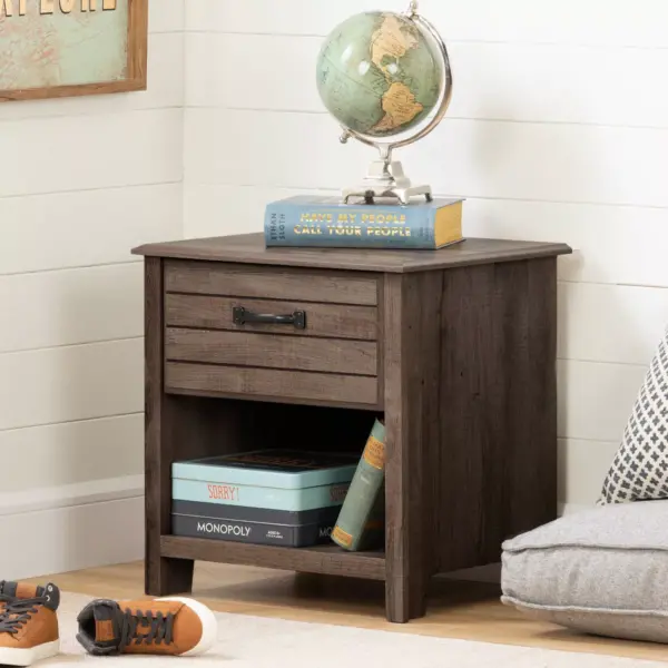 Ulysses 1-Drawer Nightstand  Fall Oak  - South Shore