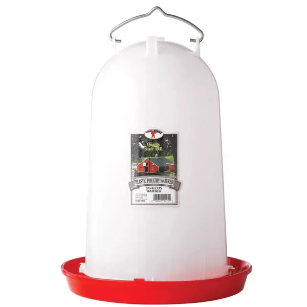 Little Giant Extra Large 3-Gallon Capacity Heavy-Duty Plastic Gravity Fed Poultry Waterer System (2 Pack)