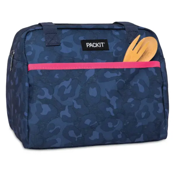 Packit Freezable Hampton Lunch Bag - Heather Leopard Navy