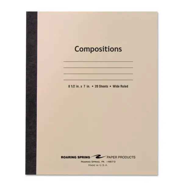 Roaring Spring Stitched Composition Book Legal Rule 8-1/2 x 7 WE 20 Sheets 77340