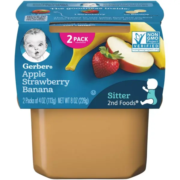 Gerber Sitter 2nd Foods Apple Strawberry Banana Baby Meals - 2ct/4oz Each