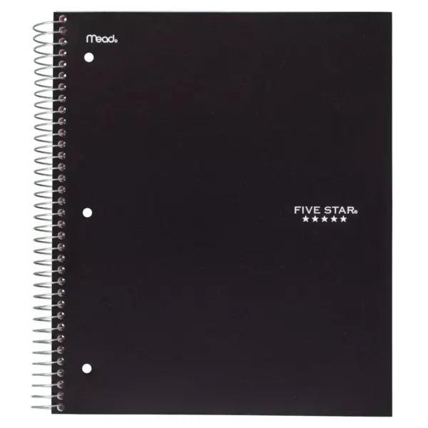 Five Star 3 Subject College Ruled Spiral Notebook (Color Will Vary)