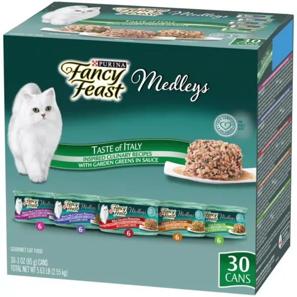 Fancy Feast Medleys Taste of Italy Collection in Sauce Gourmet Wet Cat Food - 3oz/30ct Variety Pack