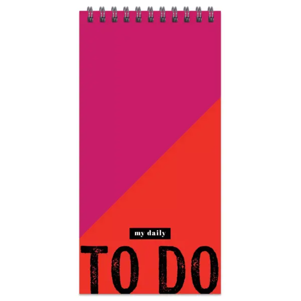 Spiral 1-Subject Notebook Bold Daily To Do List 4" x 8" - Multicolored