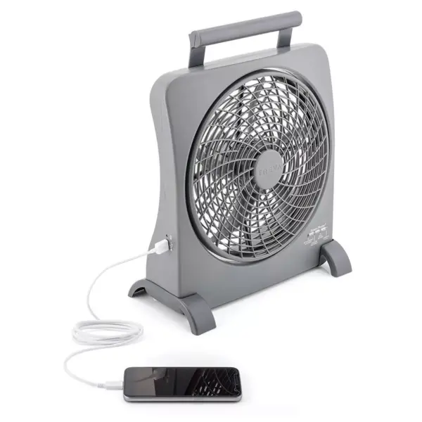 Treva 10" Smartpower Portable Battery Powered or Rechargeable Fan with Adapter