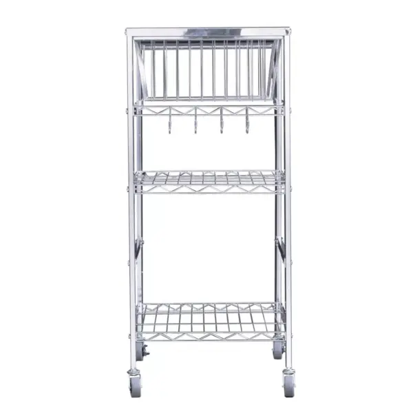 Tanfin Metal Serving Cart Chrome - Aiden Lane