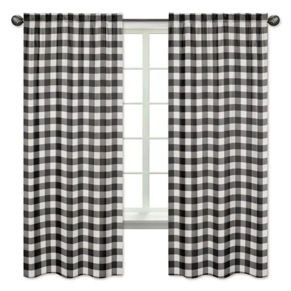 2pk Buffalo Check Window Panel Black and White - Sweet Jojo Designs