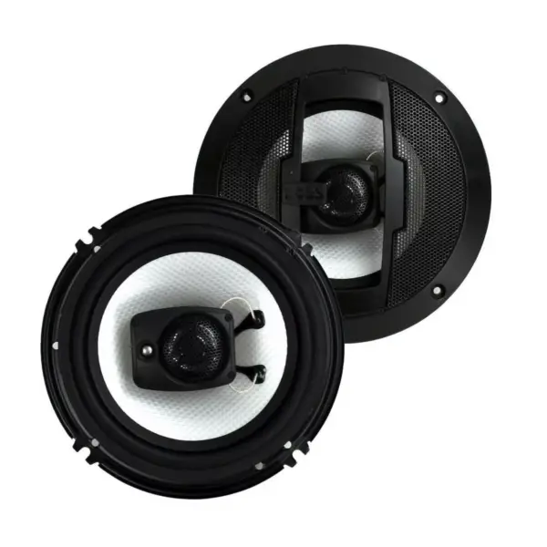 Boss Audio Systems R63 Riot 6.5 Inch 300 Watt 3-Way 4 Ohm Full Range Car Audio Coaxial Stereo Speakers with Tweeter and Poly Injection Cone, Pair