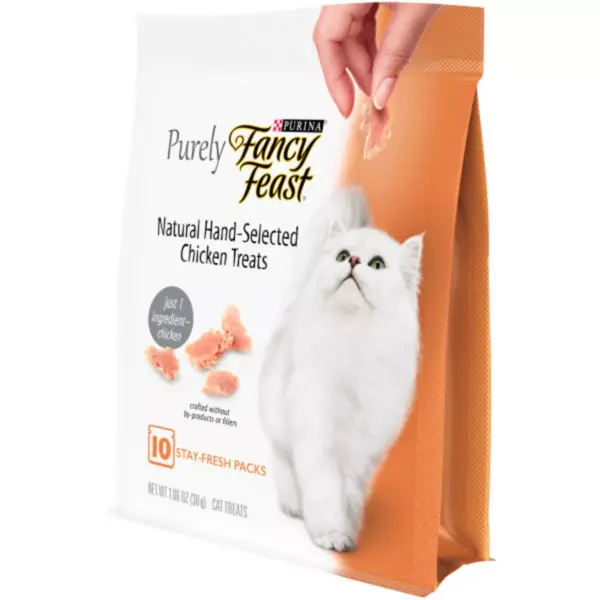 Purina Fancy Feast Purely Hand-Selected Chicken Meaty Cat Treats - 1.06oz/10ct Pack