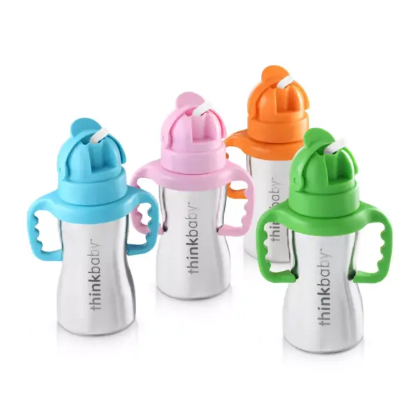 Thinkbaby Thinkster Stainless Straw Baby Bottle - Pink