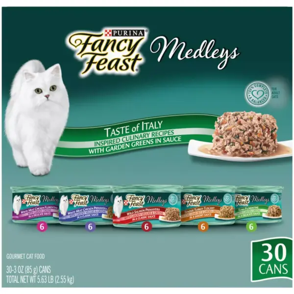 Fancy Feast Medleys Taste of Italy Collection in Sauce Gourmet Wet Cat Food - 3oz/30ct Variety Pack