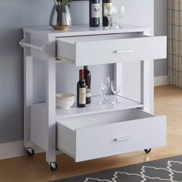 Umberra 2 Drawer Kitchen Cart White - HOMES: Inside + Out