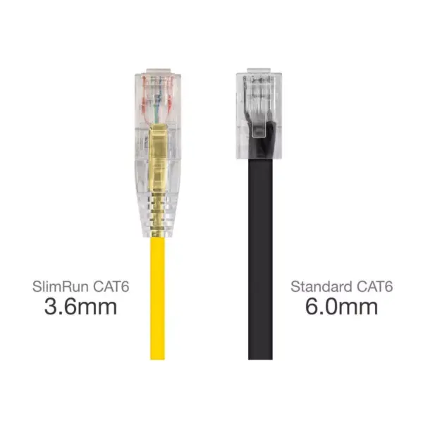 Monoprice Cat6 Ethernet Patch Cable - 3 Feet - Yellow | Network Internet Cord - Snagless RJ45 Stranded 550MHz UTP CMR Riser Rated Pure Bare Copper