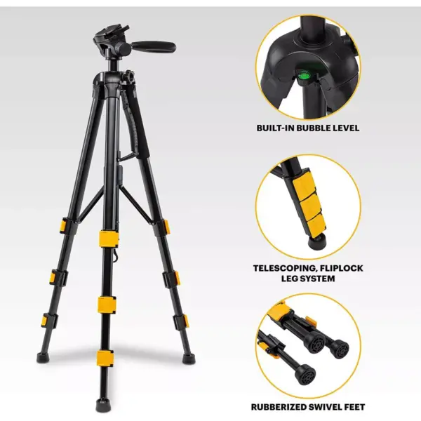 KODAK PhotoGear 2-in-1 Tripod & Monopod with Remote | Lightweight 70” 4-Section Flip-Lock, Converts to 64.5” Monopod | QuickRelease Plates 3-Way Swivel Head Bubble Level Bonus Tripod E-Guide & Case