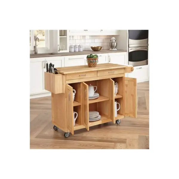 Breakfast Bar Kitchen Cart Light Wood - Home Styles