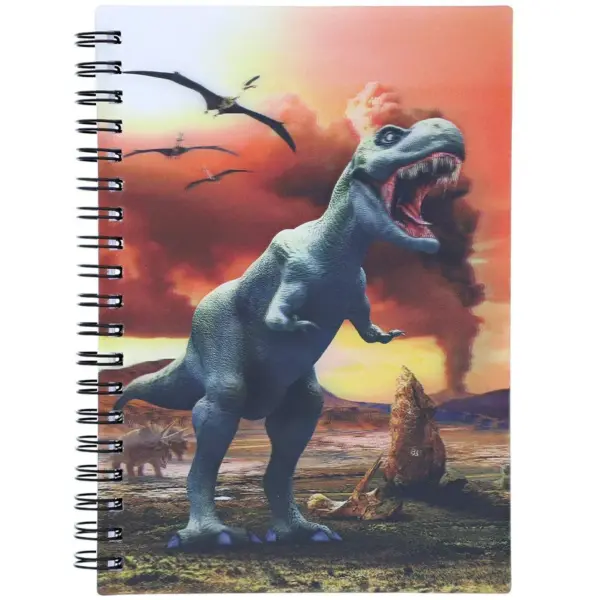 Juvale 6-Pack Dinosaur 3D Effect Spiral On The Go Lined Notebooks Journal (4.7 x 6.7 in, 70 Pages)