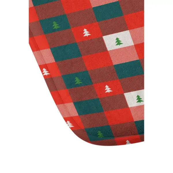 Zoe Wodarz Mini Tree Plaid Memory Foam Bath Mat Red - Deny Designs