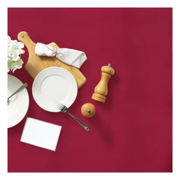 55"x80" Rectangle Polyester Stain Resistant Solid Tablecloths Red - PiccoCasa