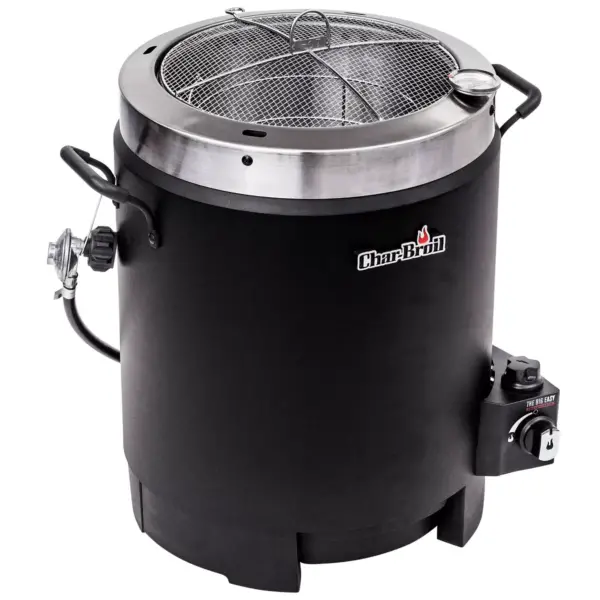 Char-Broil 17102065 The Big Easy Liquid Propane Gas Powered Oil Free Greaseless 16 Pound Turkey Fryer with Basket and Meat Thermometer