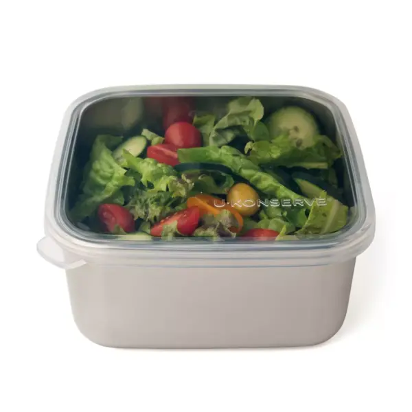 U-Konserve To-Go Stainless Steel Food-Storage Container Square 50oz - Clear Silicone Lid