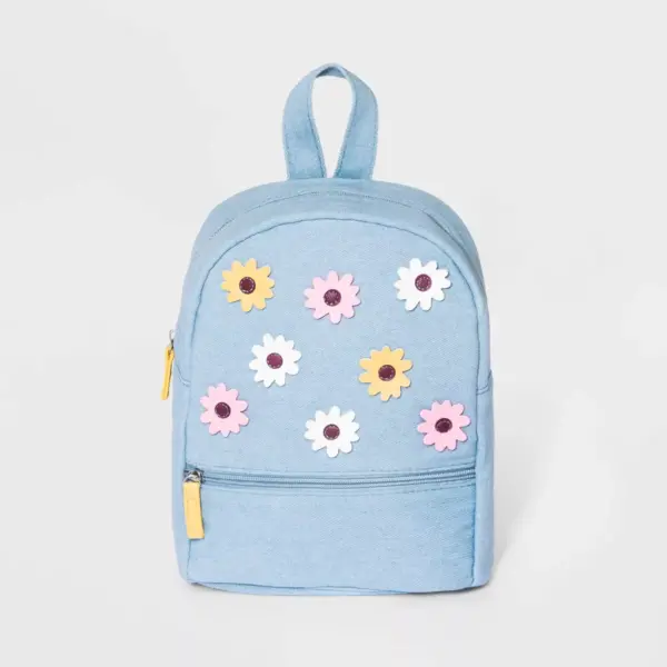 Girls' Denim Mini Backpack - Cat & Jack™ Blue