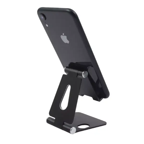 Insten Foldable Adjustable Cell Phone Tablet Stand, Ergonomic Holder, Aluminum made, fits with iPhone, iPad, Switch, 3.5” to 8” devices, Black