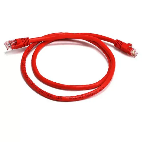 Monoprice Cat5e Ethernet Patch Cable - 3 Feet - Red | Network Internet Cord - RJ45, Stranded, 350Mhz, UTP, Pure Bare Copper Wire, 24AWG