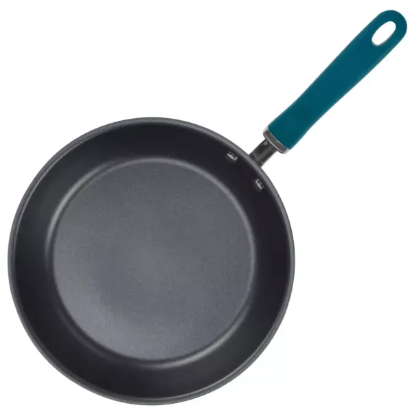 Rachael Ray Create Delicious 10.25" Hard Anodized Aluminum Nonstick Deep Fry Pan w/ Lid Teal Handles