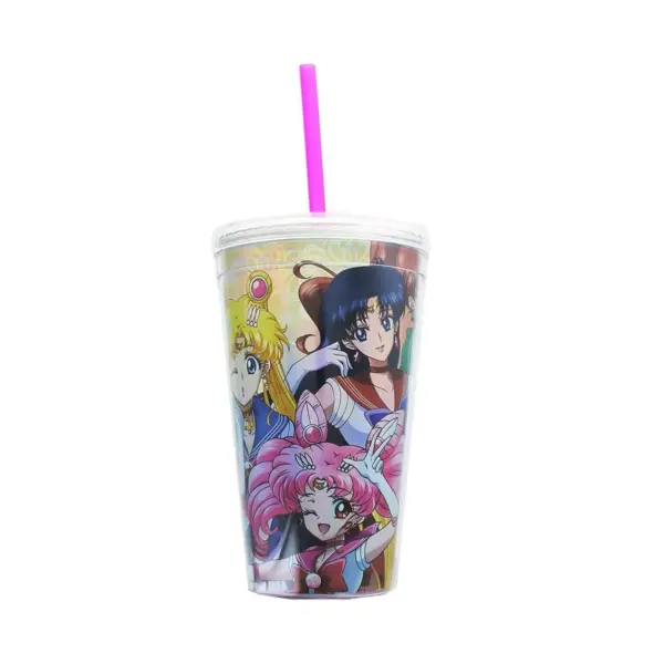 Just Funky Sailor Moon Characters 16oz Carnival Cup w/ Lid & Straw