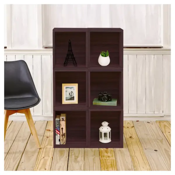 Way Basics Stackable Eco Storage Cube Cubby Organizer Espresso Wood Grain