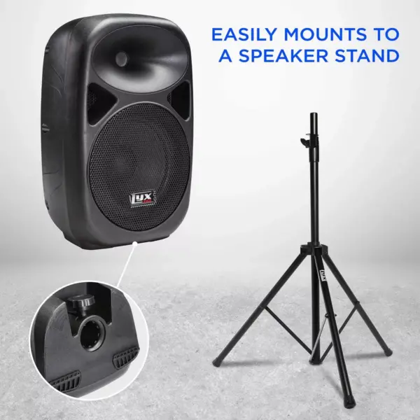 LyxPro SPA-10 10'' Inch Portable Professional PA Speaker, Compact, Lightweight,  Loud Amplifier System with Equalizer, Built-in Bluetooth, SD Card Slot, USB, MP3, XLR, 1/4'',3.5mm Input