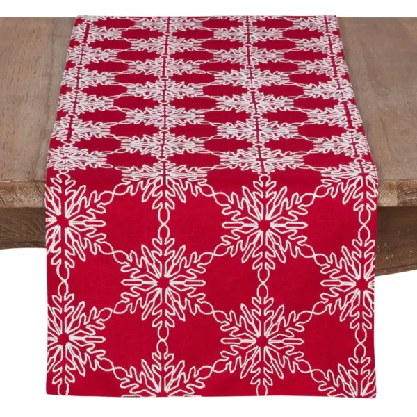 16"x70" Snowflake Runner Red/White - SARO Lifestyle