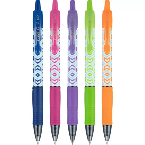 Pilot 5ct G2 Fashion Collection Retractable Gel Ink Pens Fine Point 0.7mm