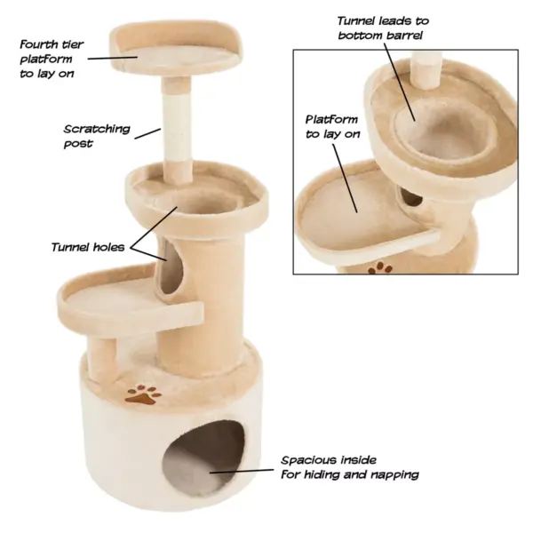 Pet Pal Cat 4-Tier Kitty Condo and Scratching Post