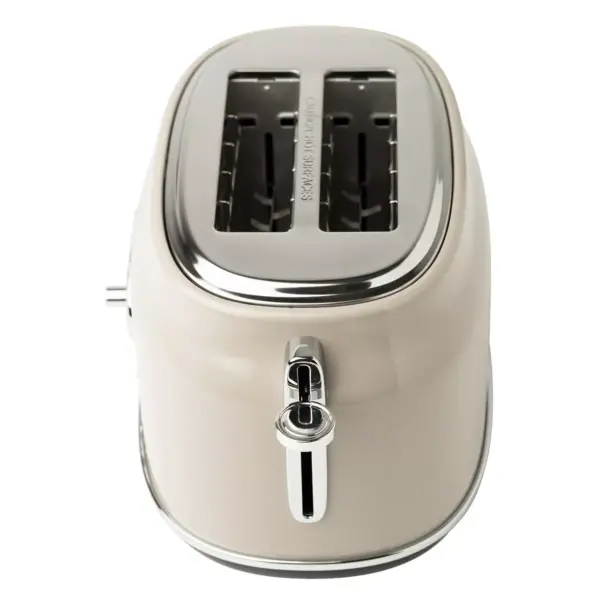 Haden 75003 Dorset Wide Slot Stainless Steel Body Countertop Retro 2 Slice Toaster with Adjustable Browning Control, Putty Beige