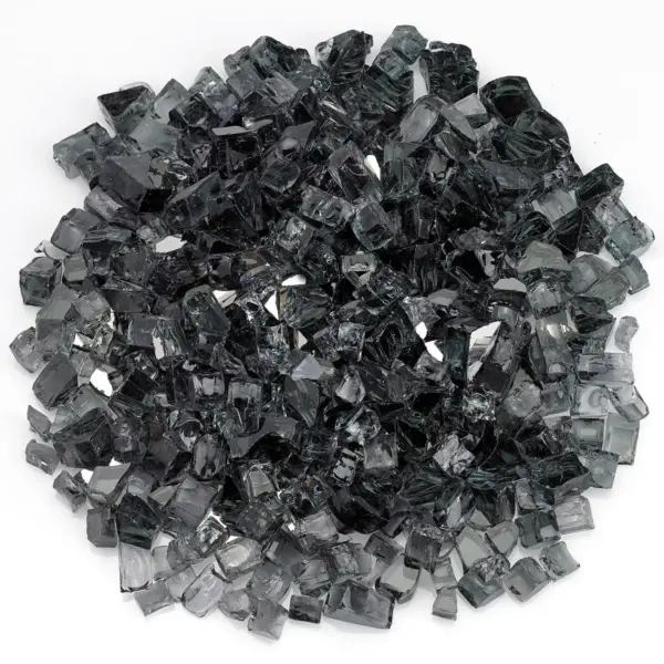 American Fireglass 10 LB Bag 1/2 Inch Reflective Fireplace & Pit Glass, Gray