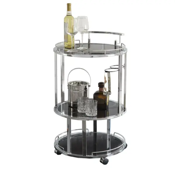 Otero Server Cart Acrylic and Chrome - Steve Silver