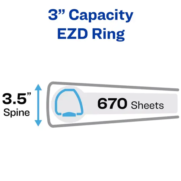 Avery Framed View Heavy-Duty Binder w/Locking 1-Touch EZD Rings 3" Cap Black 68037