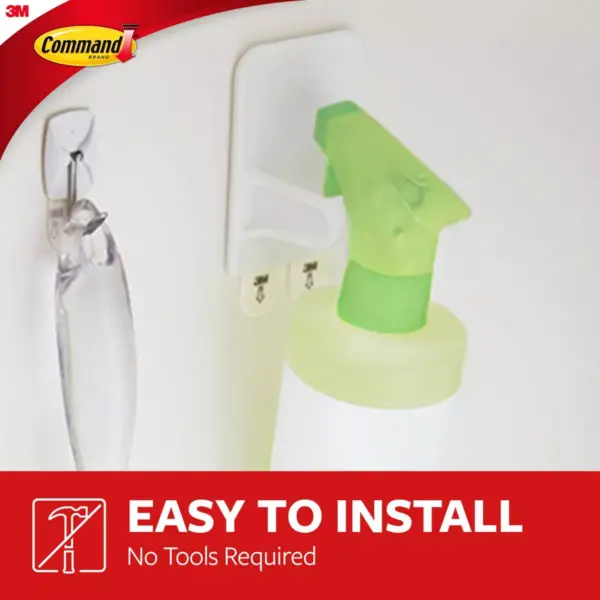 Command 2 Hangers/4 Strips per pk Spray Bottle Hangers White