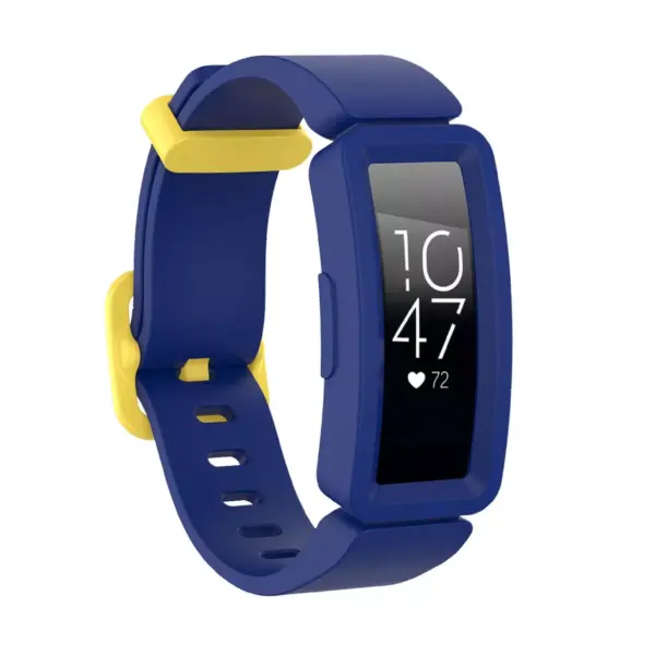 Insten Soft Silicone Replacement Band For Fitbit Inspire HR & Inspire / Inspire 2 & Ace 2, Blue/Yellow Clip