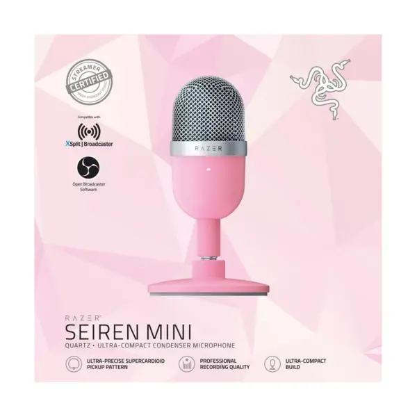 Razer Seiren Mini - Ultra-Compact Condenser Microphone - Quartz - FRML Packaging