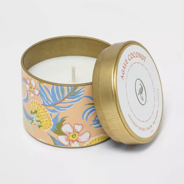 4oz Mini Patterned Tin Agave Coconut Candle - Opalhouse™